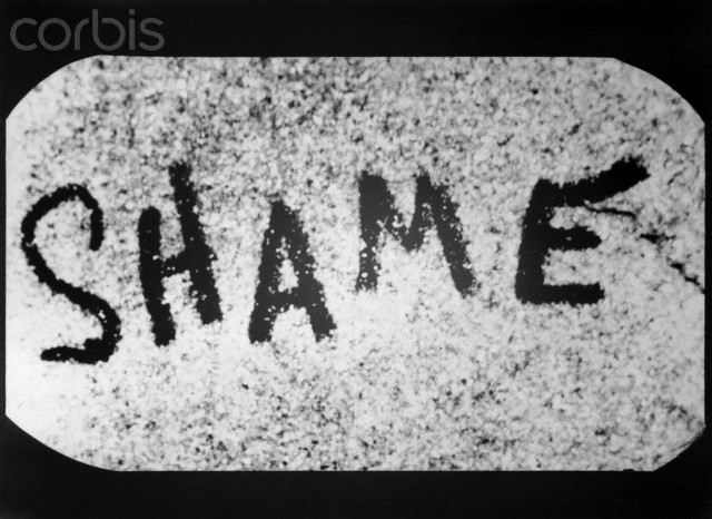 Display of Word "Shame" in Bold Letters